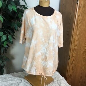 Sonomagoods for Life XXL stretch tie hem peach tie dye sweatshirt